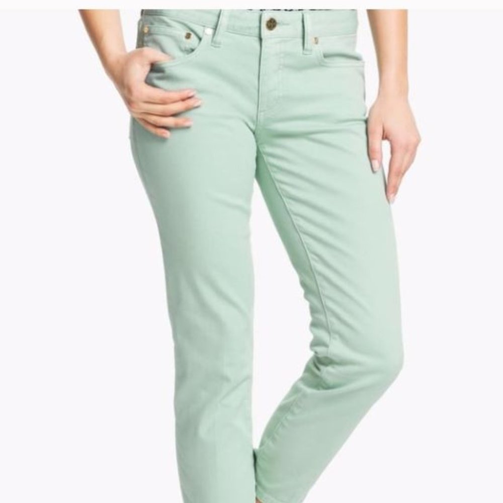 Tory Burch Mint Alexa Crop Skinny Stretch Jeans